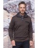 Meantime sweatshirt cotton with zipper and pocket in brown color