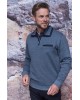 Meantime cotton sweatshirt with zipper and pocket in raft color POLO ZIP LONG SLEEVE