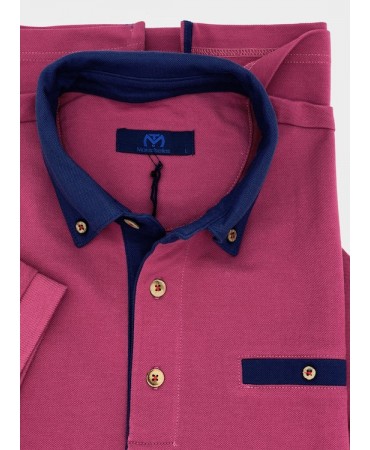 Makis Tselios Polo T-Shirt with Wooden Cotton Button