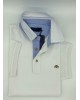 Makis Tselios White Cotton T-Shirt with Shirt Collar SHORT SLEEVE POLO 