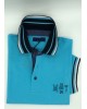 Men's Cotton T-Shirts Makis Tselios Piraeus Monochrome Blue SHORT SLEEVE POLO 
