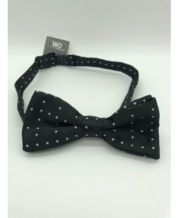 Fabric Bow Tie in Black Polka Dot