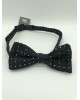 Fabric Bow Tie in Black Polka Dot