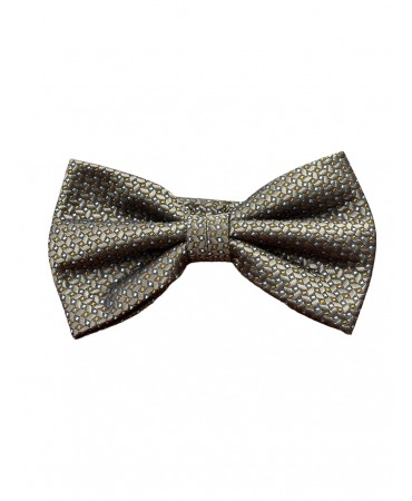 Men's bow tie on a ruff base with brown and blue small pattern