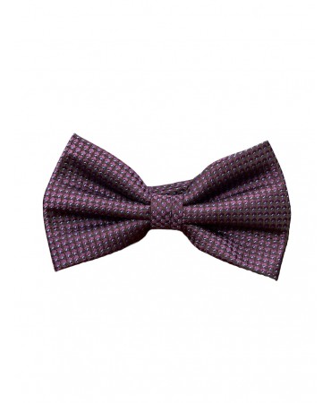 Makis Tselios men's bow tie in purple base and blue micro pattern