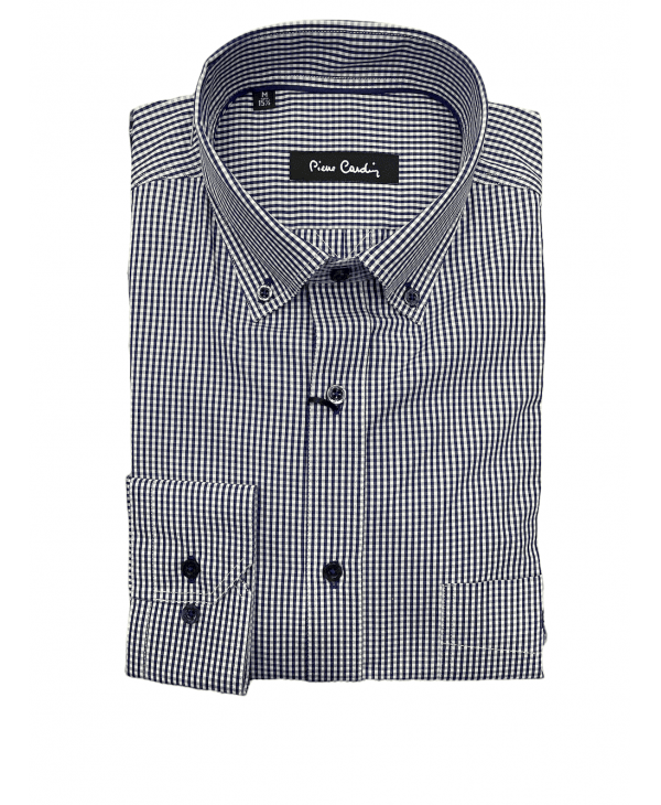 Pierre Cardin shirt with blue cart on white base with pocket OFFERS