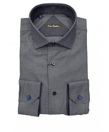 Pierre Cardin Cotton Shirt with Micro Design in Blue Base