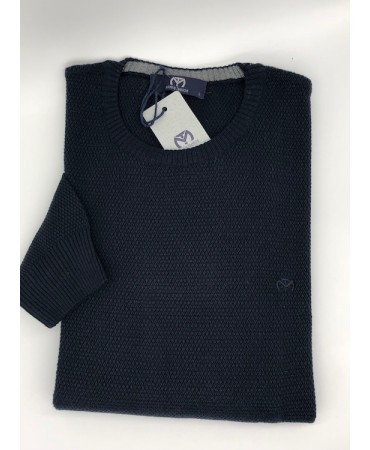 Knitted Cotton Neck Makis Tselios Blue in Long Sleeve