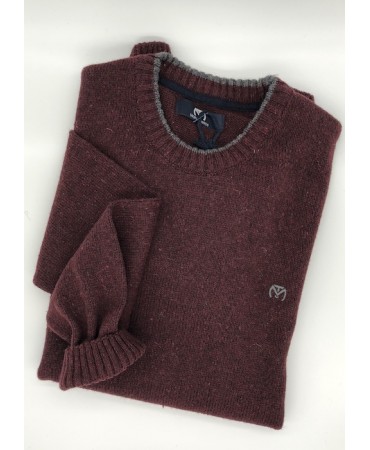 Knitted Makis Tselios Neckline in Bordeaux Color
