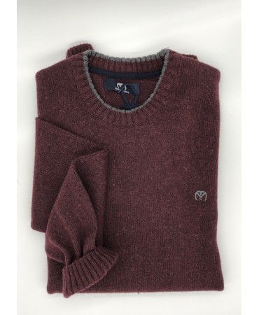 Knitted Makis Tselios Neckline in Bordeaux Color