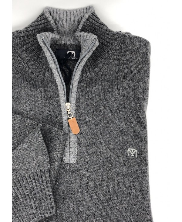 Makis Tselios Knitted Pole with Gray Zipper
