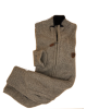 Woolen Cardigan with Zipper and Side Pockets in Beige Color with Embossed Rhombus Makis Tselios JACKETS