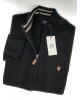 Makis Tselios Knitted Cardigan with Zippers and Side Pockets in Black Color with Embossed Design JACKETS