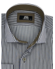 Makis Tselios White Shirt with Blue Stripes and Beige Details MAKIS TSELIOS SHIRTS