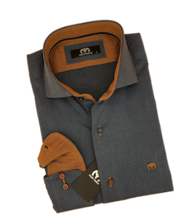 Makis Tselios Regular Fit shirt in Blue with Miniature and Tampa Features