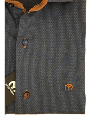 Makis Tselios Regular Fit shirt in Blue with Miniature and Tampa Features