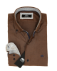 Makis Tselios Oxford Shirt in Brown-Tampa Color with Button on the Collar
