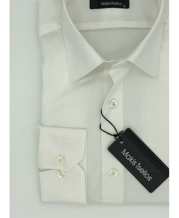 Men's shirts Makis Tselios White with Classic Collar MAKIS TSELIOS SHIRTS