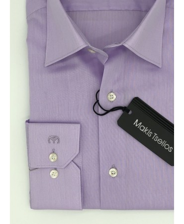 Makis Tselios Lilac Shirt in Comfortable Line with Classic Collar