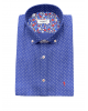 Aslanis Shirt In Blue Base With White Polka Dots And Finishes OFFERS