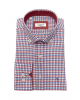 Aslanis Plaid Shirt Blue Lilac Pink and White in Comfortable Line and Bordeaux Finishes OFFERS