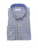 White shirt with blue geometric pattern and Aslanis men seam OFFERS