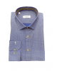 Piraeus Men's Shirt Aslanis Men in Blue Base with Brown Miniature and Buttons OFFERS