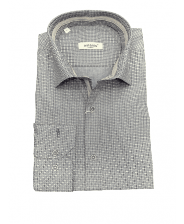 Aslanis men shirt with a small design on a gray base