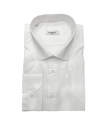 Aslanis White Shirt with Logo on the Cuff and Semi Rex Collar