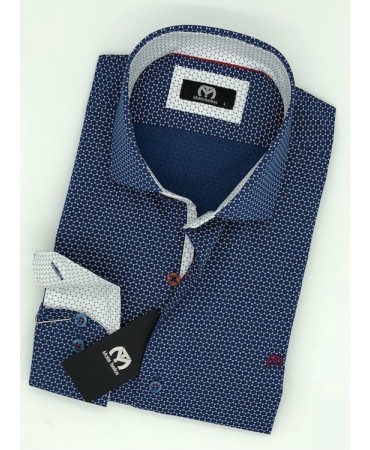 Makis Tselios Comfortable Line Shirt Miniature Blue Cotton