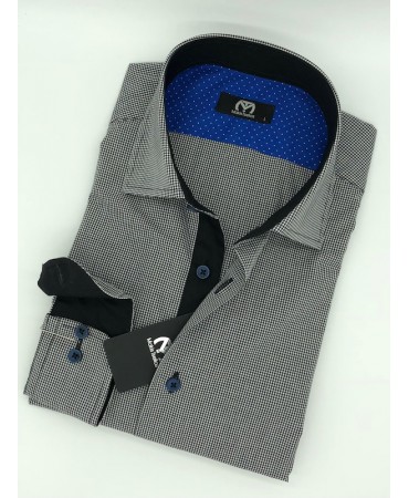 Makis Tselios Gray Petit Checkered Shirt in Comfortable Line