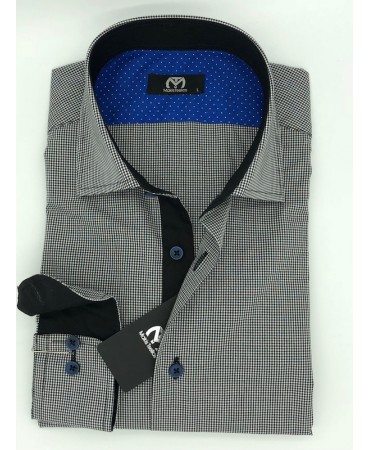 Makis Tselios Gray Petit Checkered Shirt in Comfortable Line