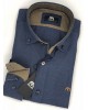 Makis Tselios Shirt Blue Comfortable Line with Special Beige Finish MAKIS TSELIOS SHIRTS