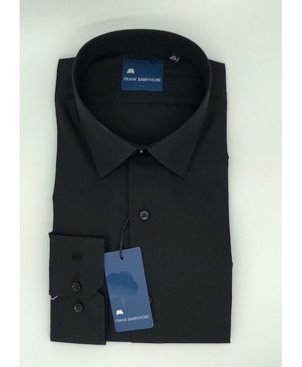 Men's Monochrome Shirt with Classic Black Collar Frank Barrymore
