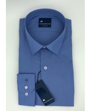 Men's Monochrome Comfortable Line Shirt with Classic Blue Collar Frank Barrymore