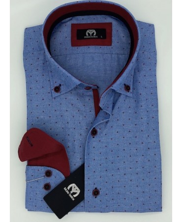Makis Tselios Shirt with Blue Design on a Comfortable Line