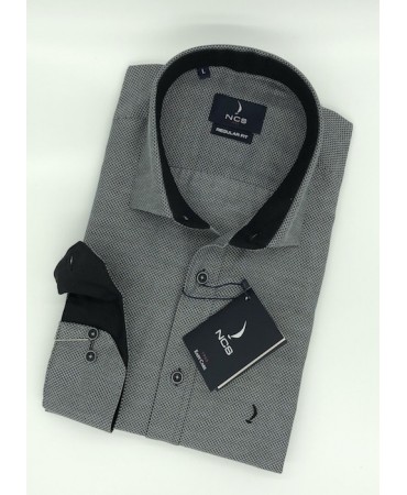 Men's Shirt Miniature Gray with Black Details Ncs Piraeus