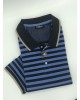 Pre End polo shirt Cotton 100% striped blue with seam and beige details SHORT SLEEVE POLO 