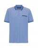Polo in Blue Color PreEnd with Collar, Slats and Pocket Finish in Miniature Blue Rouge SHORT SLEEVE POLO 