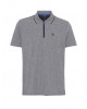 Pree End Blouse Short Sleeve with Zipper in Gray Base with Polka Dots Black SHORT SLEEVE POLO 