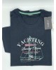 Tshirt Neck T-Shirt in Blue with Yachting PreEnd Print T-shirts 