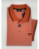 Short Sleeve T-Shirt in Orange Color PreEnd with Collar, Lace and Pocket Finish in Miniature Orange Polka Dots SHORT SLEEVE POLO 