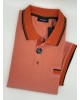 Short Sleeve T-Shirt in Orange Color PreEnd with Collar, Lace and Pocket Finish in Miniature Orange Polka Dots
