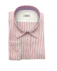 Aslanis men shirt on white base with pink stripe OFFERS