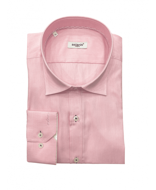 Aslanis shirt monochrome pink 100% cotton OFFERS