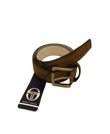 SERGIO TACCHINI in Beige Leather Belt with Finish the Company Logo
