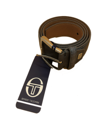SERGIO TACCHINI Leather Belt in Ruff Melange Color with Gauze in its Color
