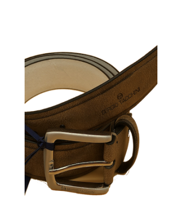 SERGIO TACCHINI in Beige Leather Belt with Finish the Company Logo
