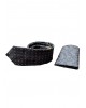 Tie with a scarf set of raff with geometric shapes in gray color MAKIS TSELIOS TIE SET 