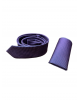 Tie on a blue base with a purple small pattern and a handkerchief in the same pattern MAKIS TSELIOS TIE SET 